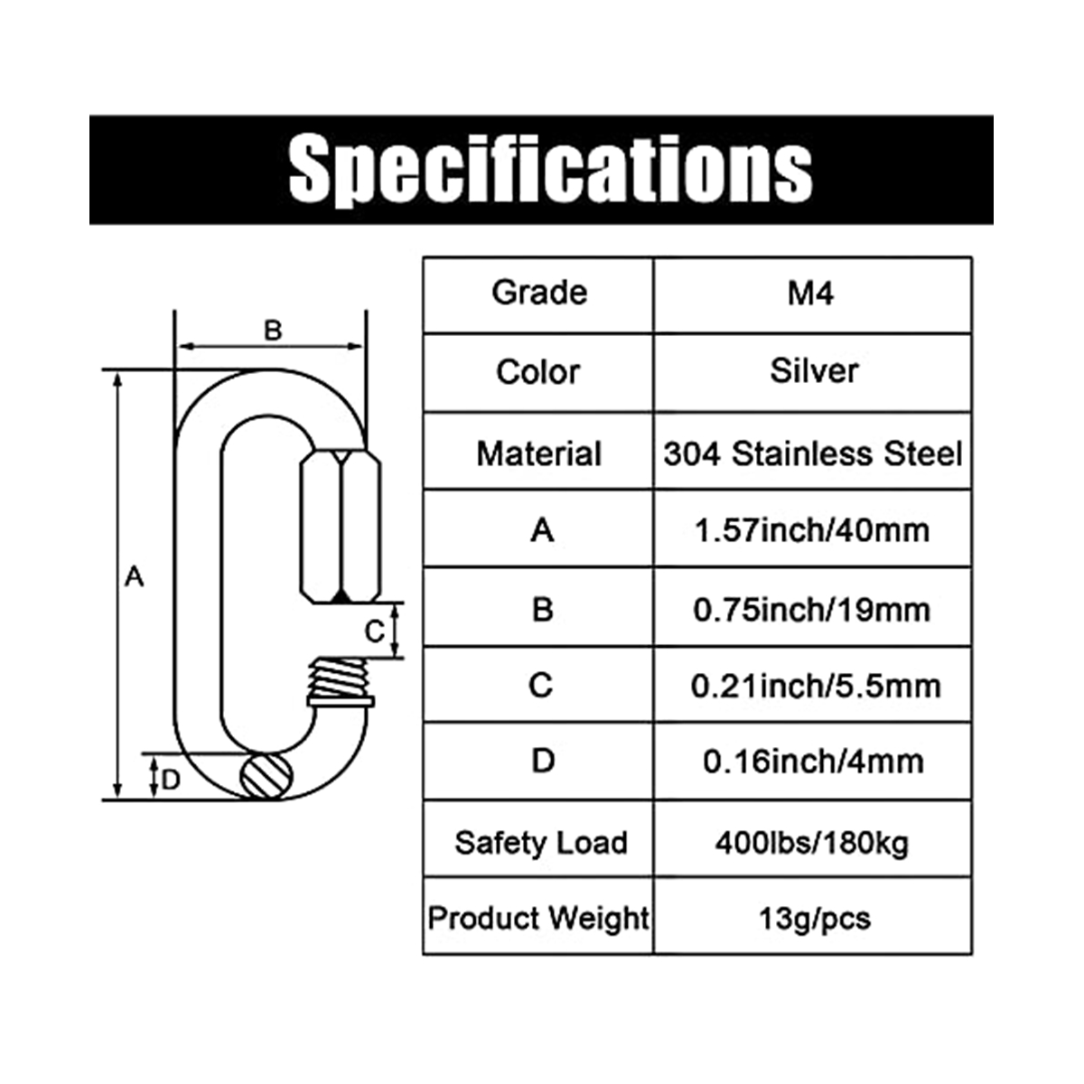 12 Pack Quick Link 5/32 Inch H - Chain Quick Link review and price