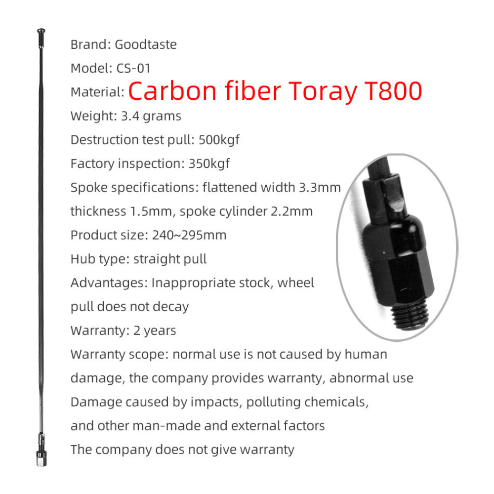 Straight-Pull Spoke Carbon Fib - Spoke Nipple Brass review and price